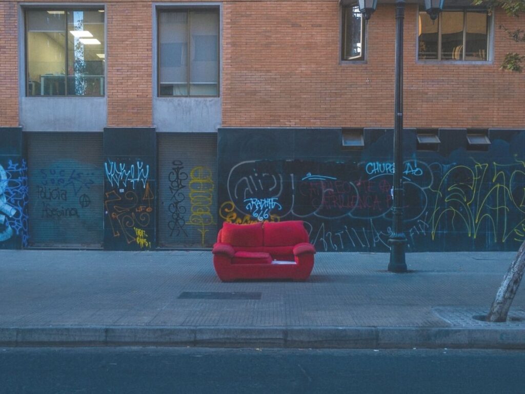 Sofa left dumped on street