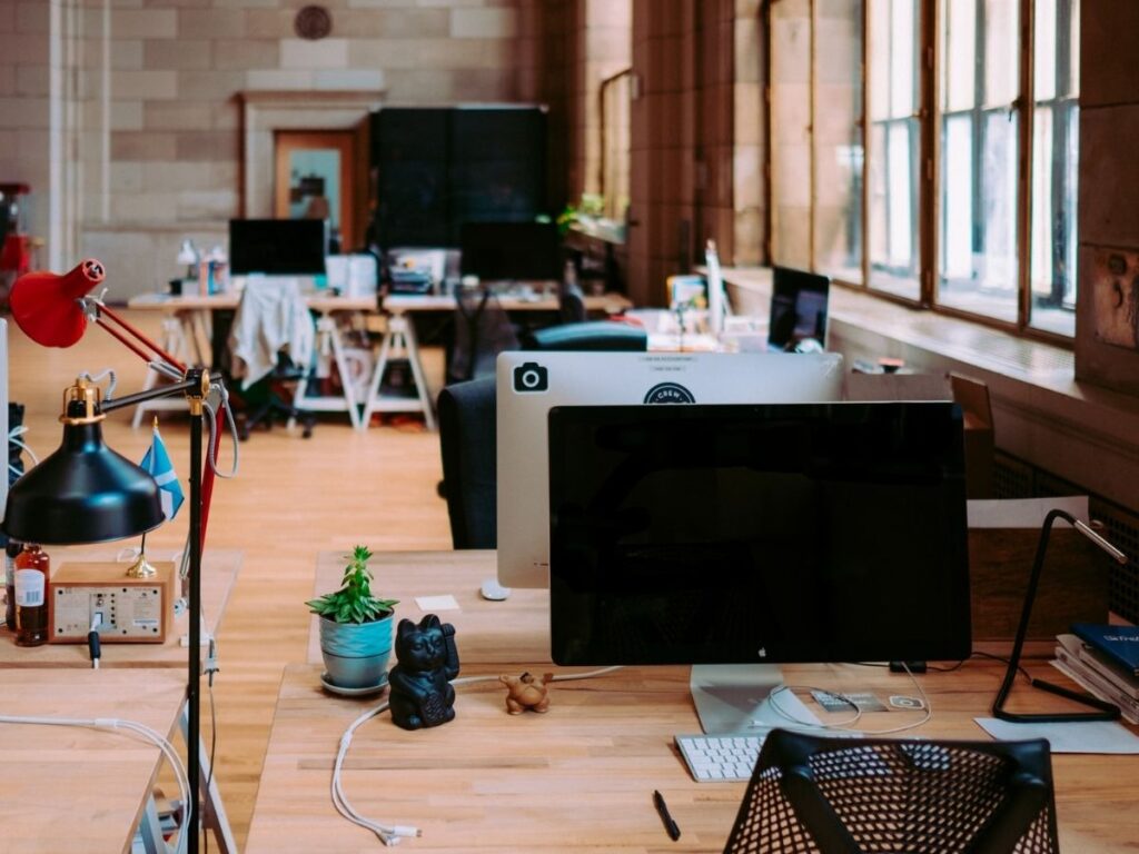 Tidy desk in office