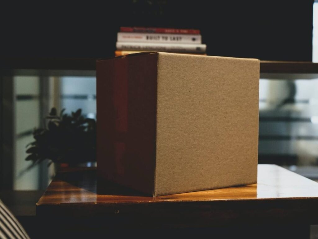 storage box on a table